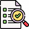 Paper with magnifying glass