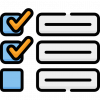 Tick boxes and descriptions